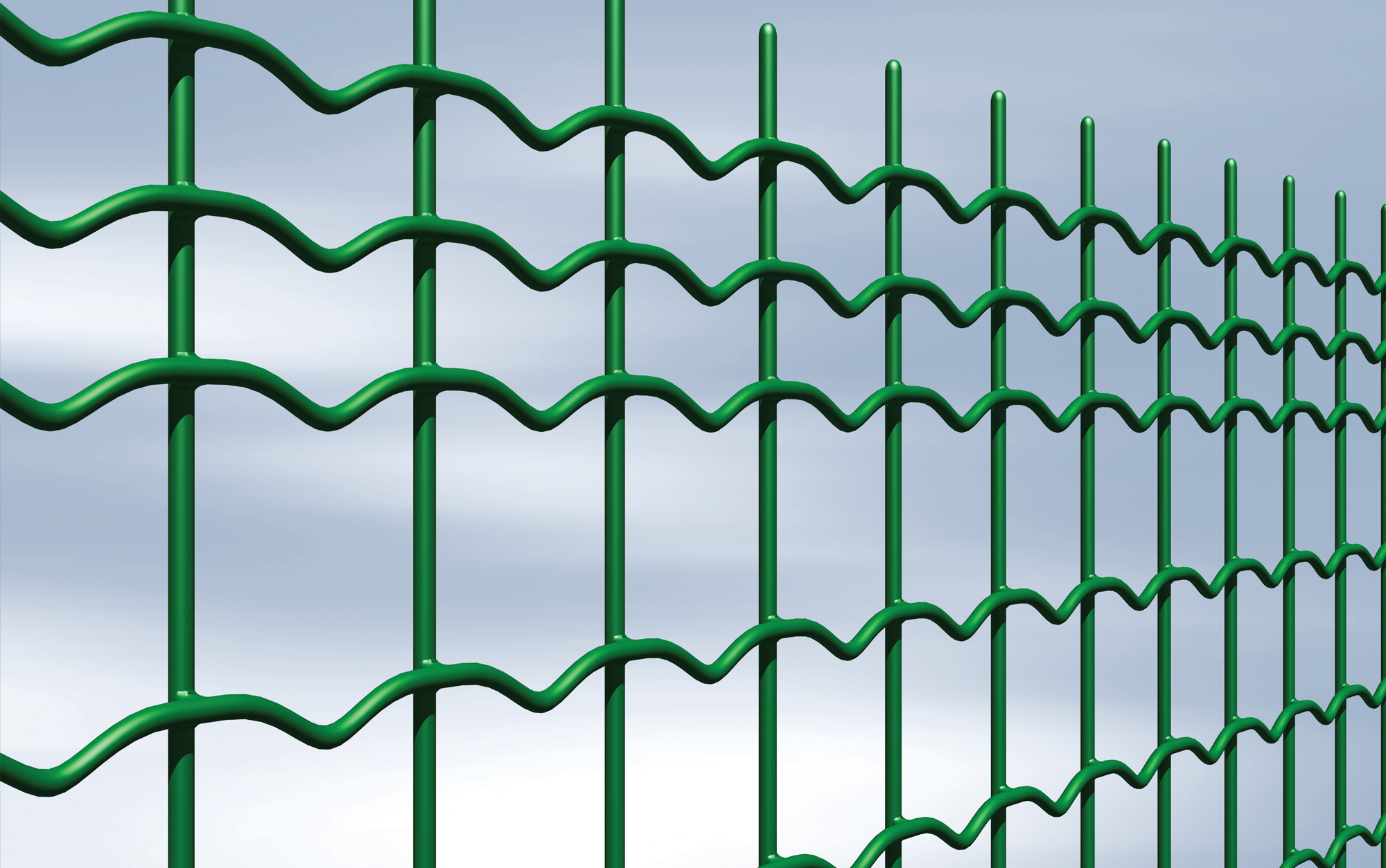 Mesh in rolls and wires for fences